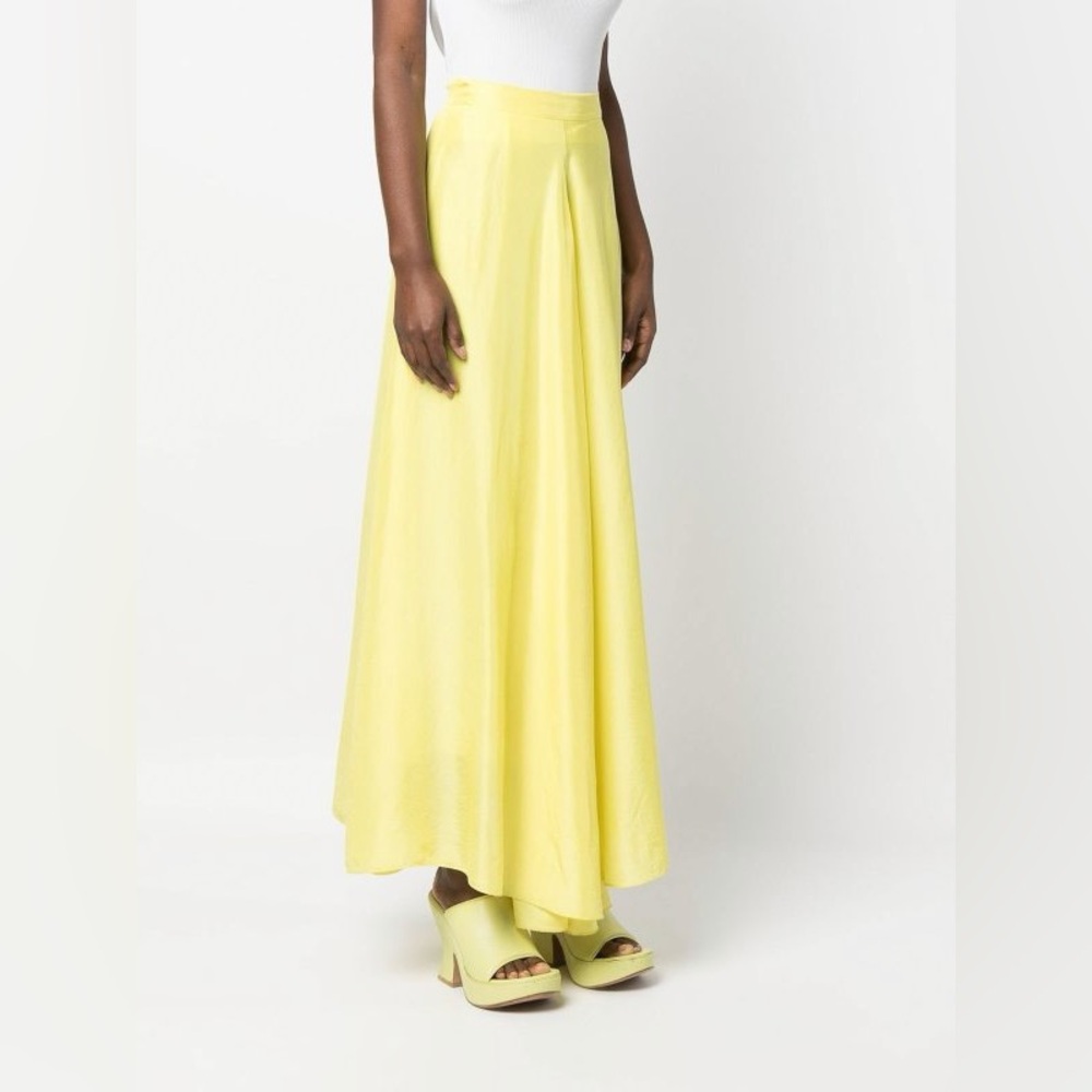 Forte Forte La Seta High-Waisted Silk Yellow Skirt